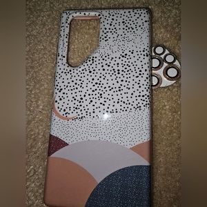 S22‎ ultra case and camera lense protectors. Abstract and colorful.